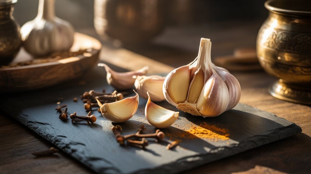 Mix garlic and cloves